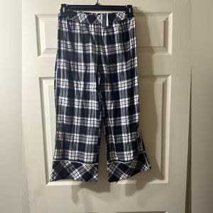 Pendleton Black Plaid Capri Pajamas Pants, Size Small